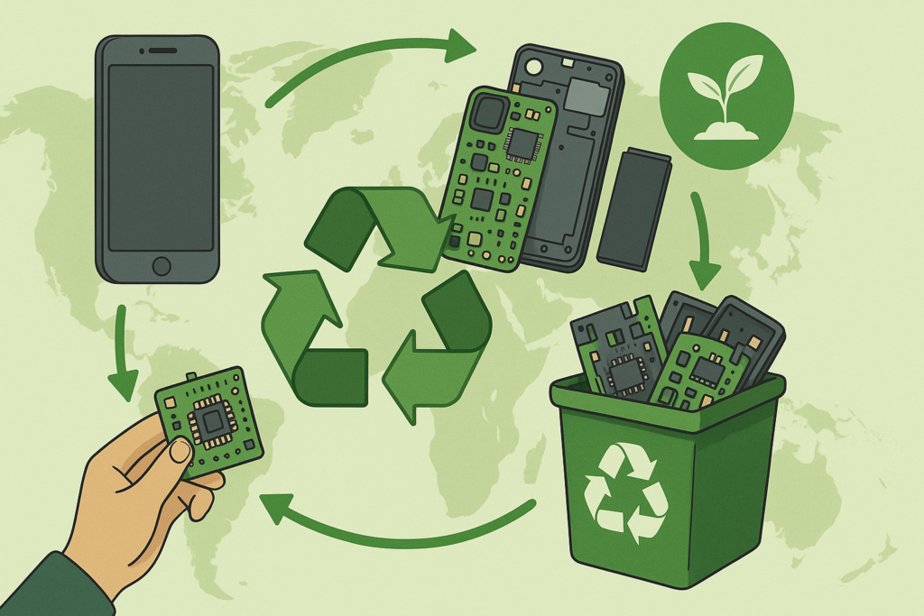 Processo de reciclagem de componentes eletrônicos de smartphones para promover sustentabilidade