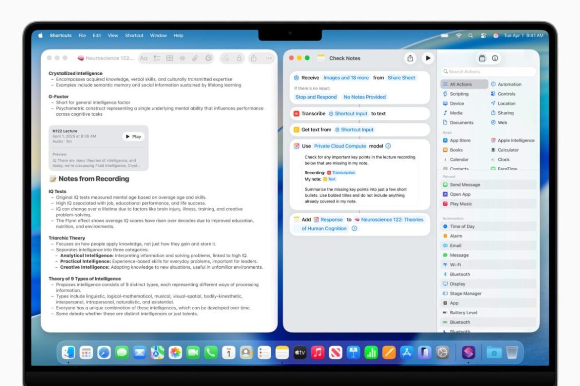 At WWDC 2025, Apple introduces an AI-powered Shortcuts app