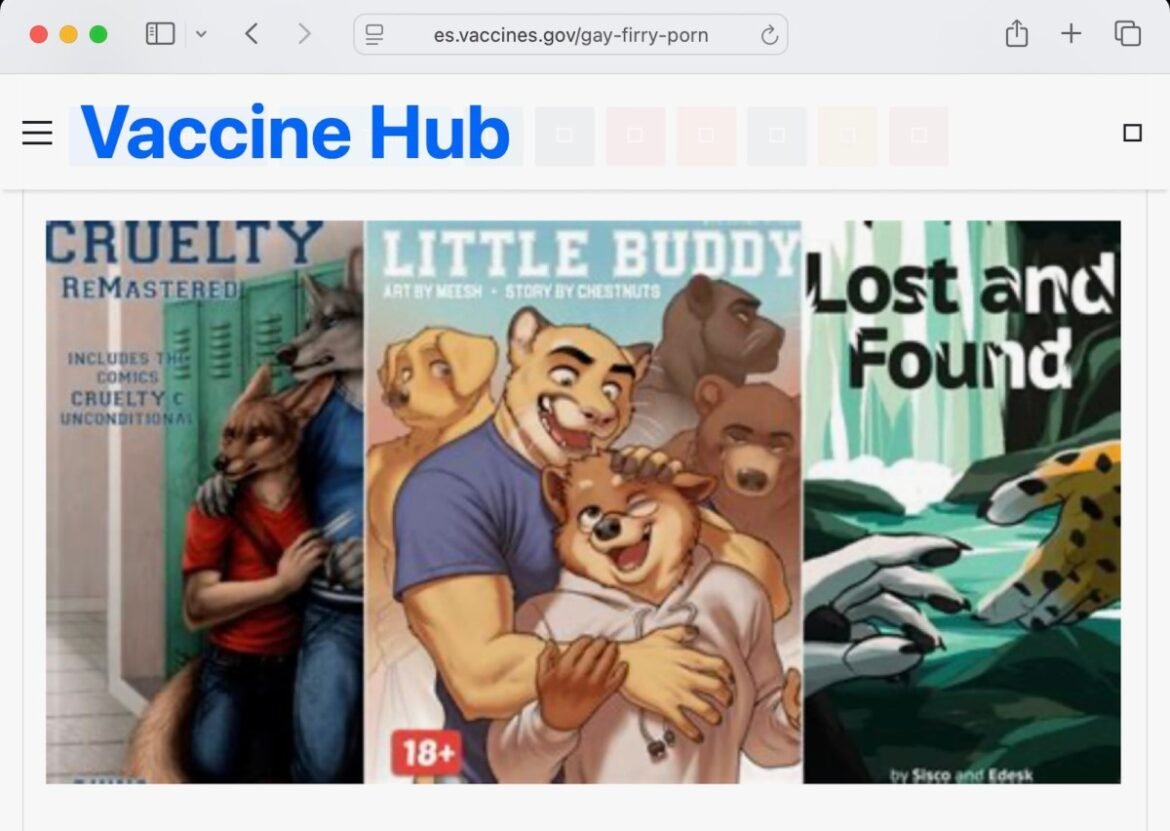 A screenshot of a hijacked U.S. government website.