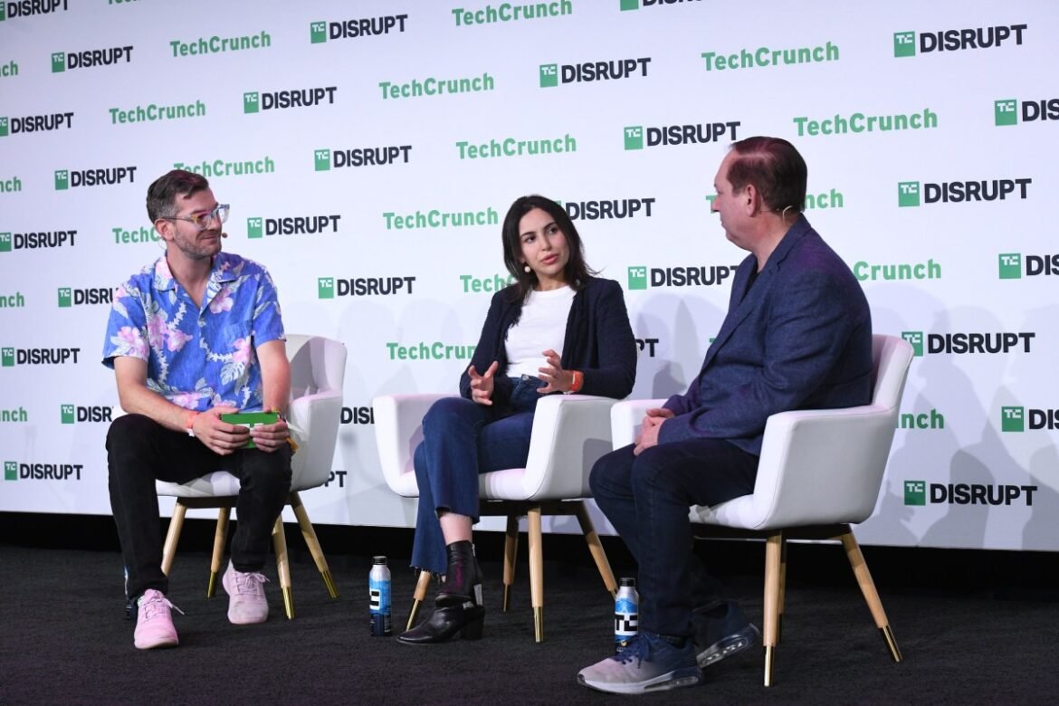 May Habib onstage at TechCrunch Disrupt 2023. AI Writer