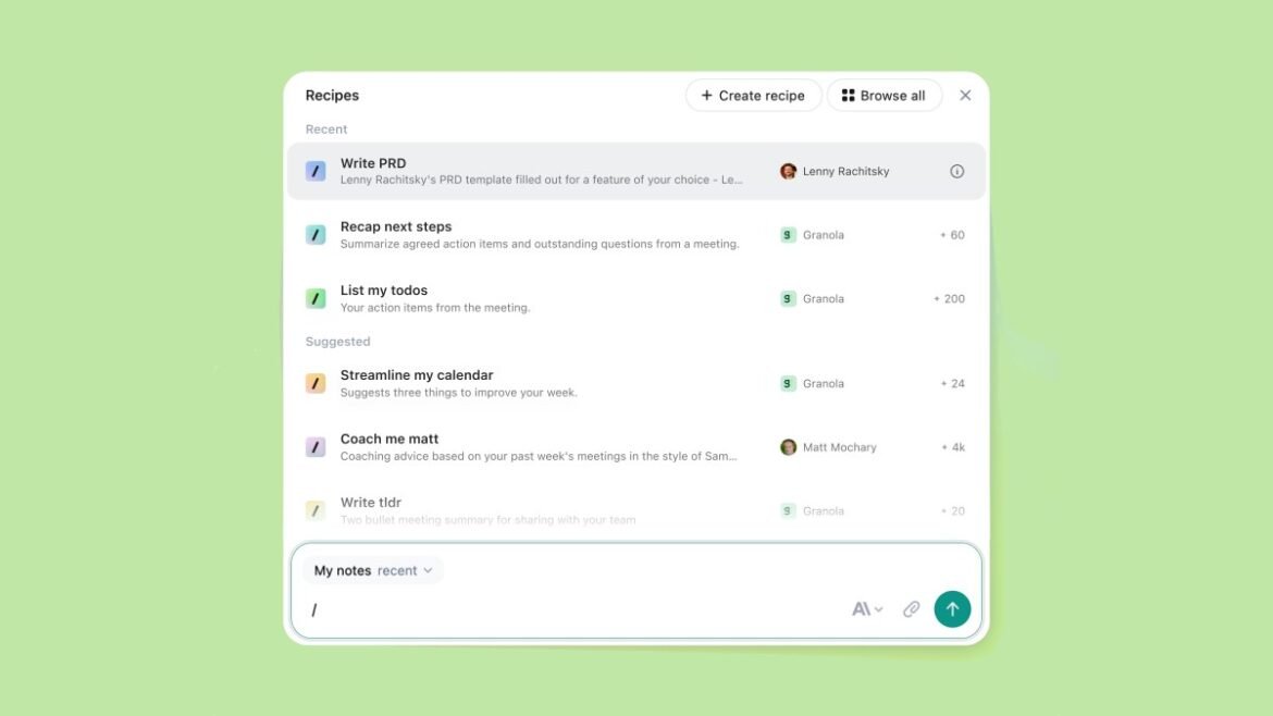 AI note-taking app Granola adds a repeatable prompts feature