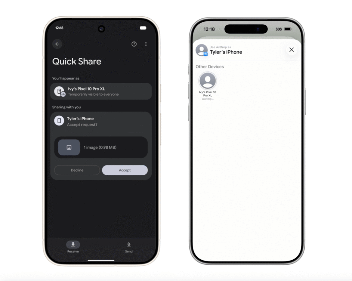 Android's Quick Share now works with iPhone's AirDrop, starting with the Pixel 10 lineup