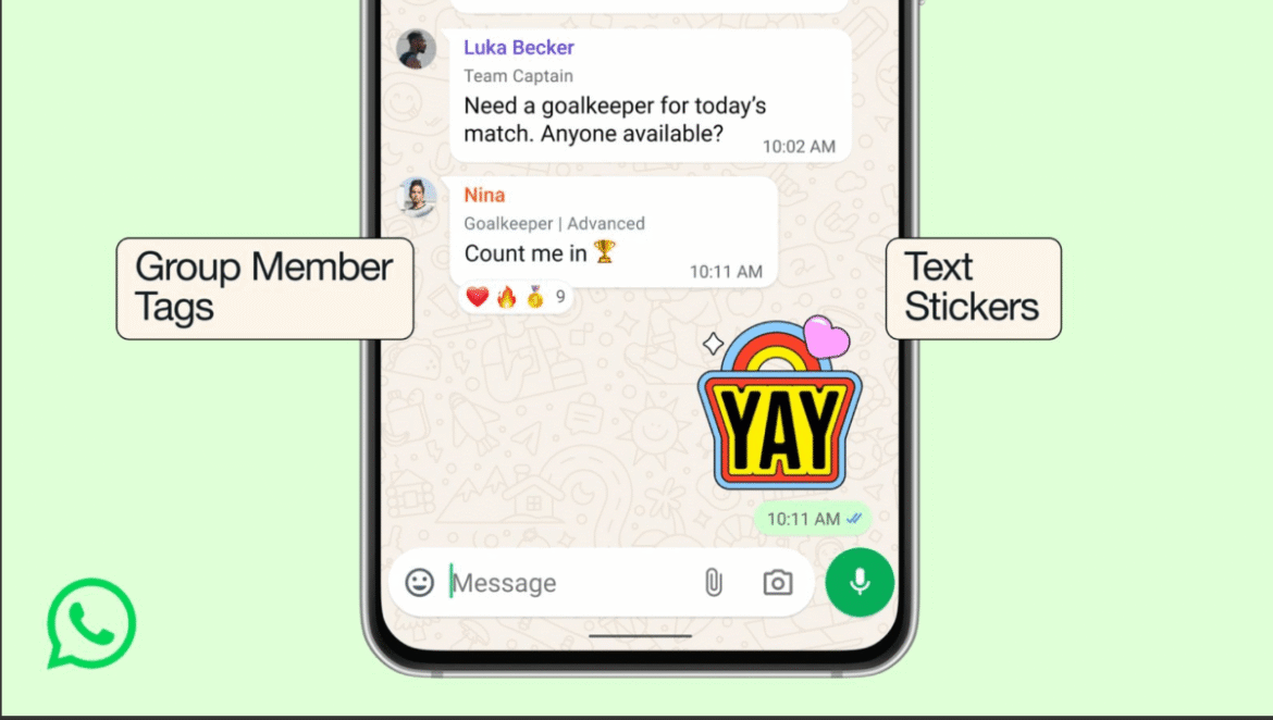 WhatsApp rolls out new group chat features, including member tags