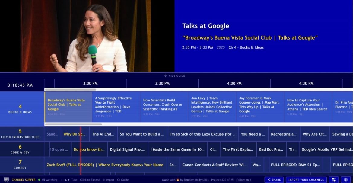 Channel Surfer lets you watch YouTube like it's old-school cable TV