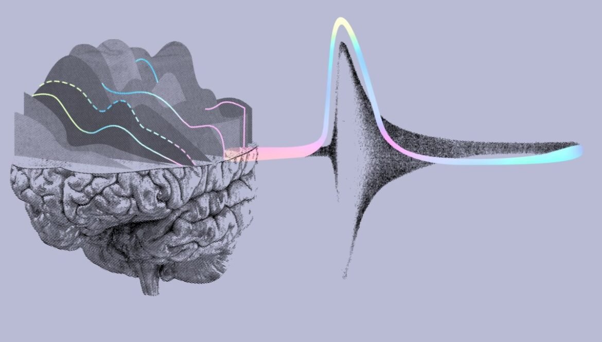 CollectivIQ, Artistic images of the brain and action potentials happening in it.